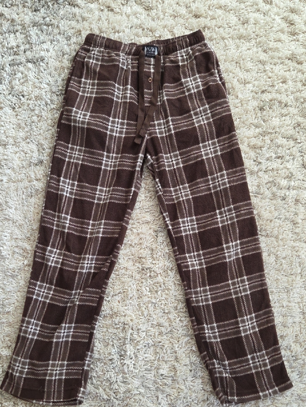 Lucky Brand Brown Plaid Fleece Lounge Pants